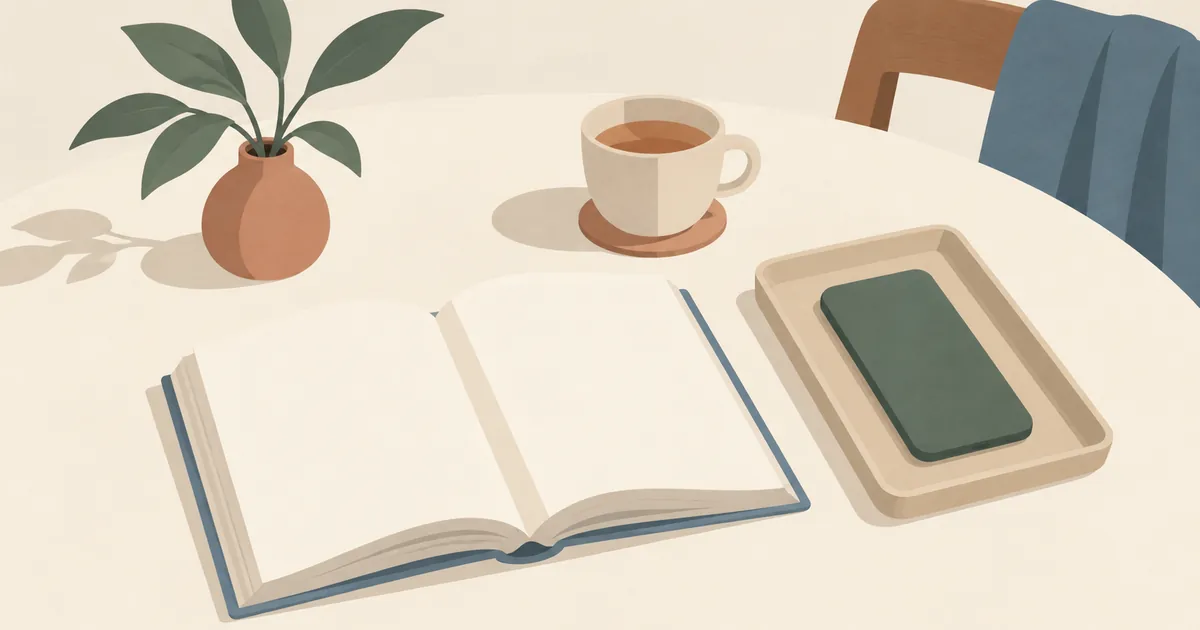 スマホを脇に置いた読書とお茶の時間