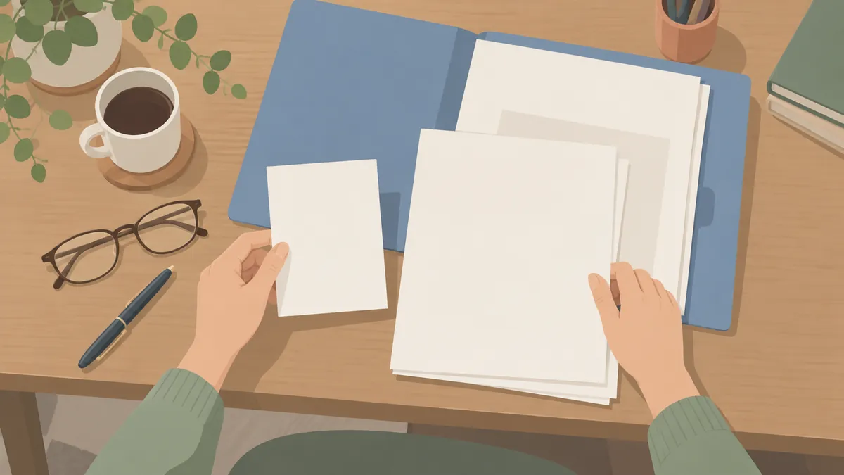 年金のお知らせと保管書類を照らし合わせる手元